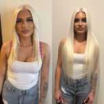 Przedluzanie wlosów modelki