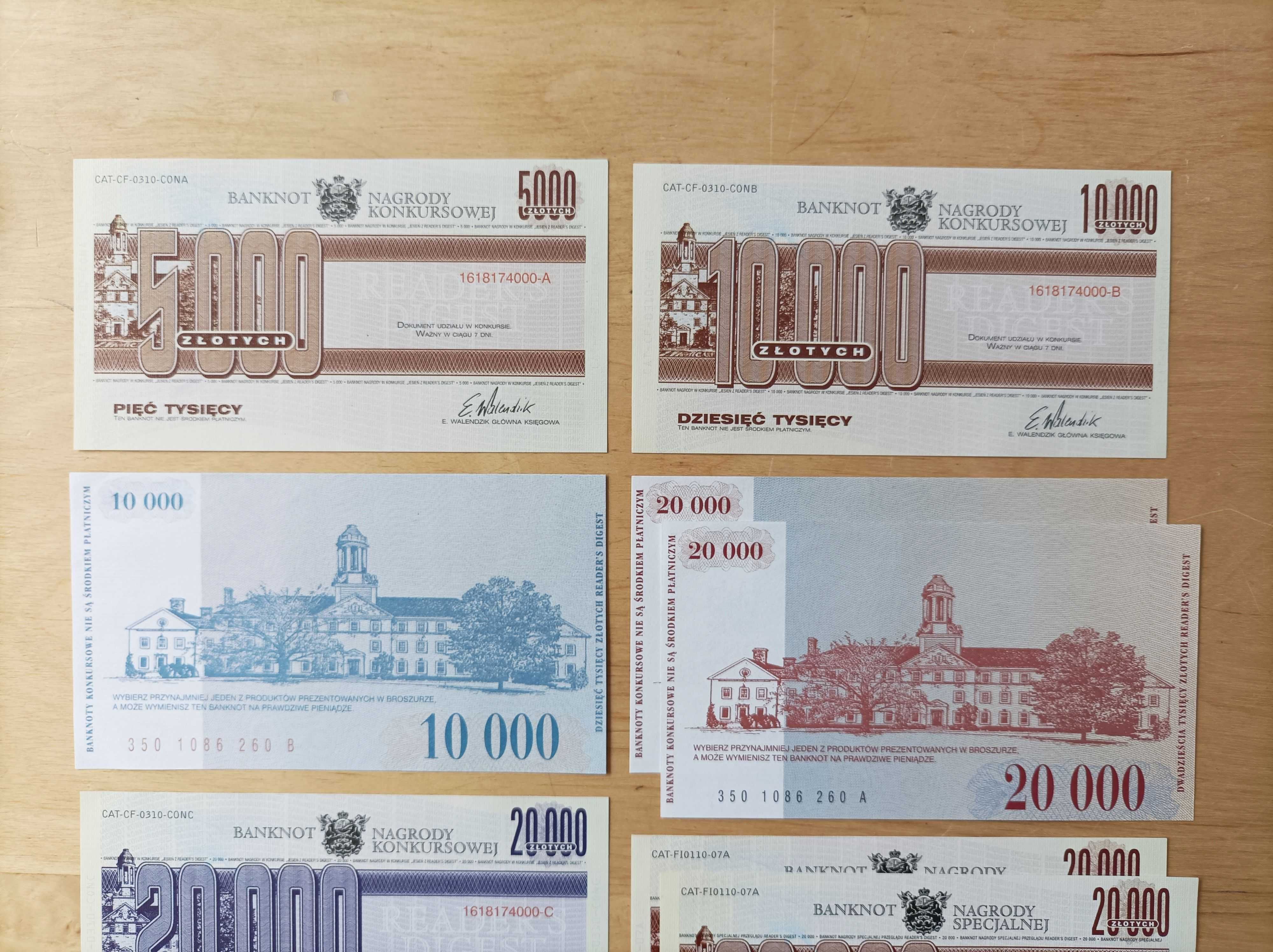 Kolekcja unikalnych banknotów Reader's Digest - stan BDB
