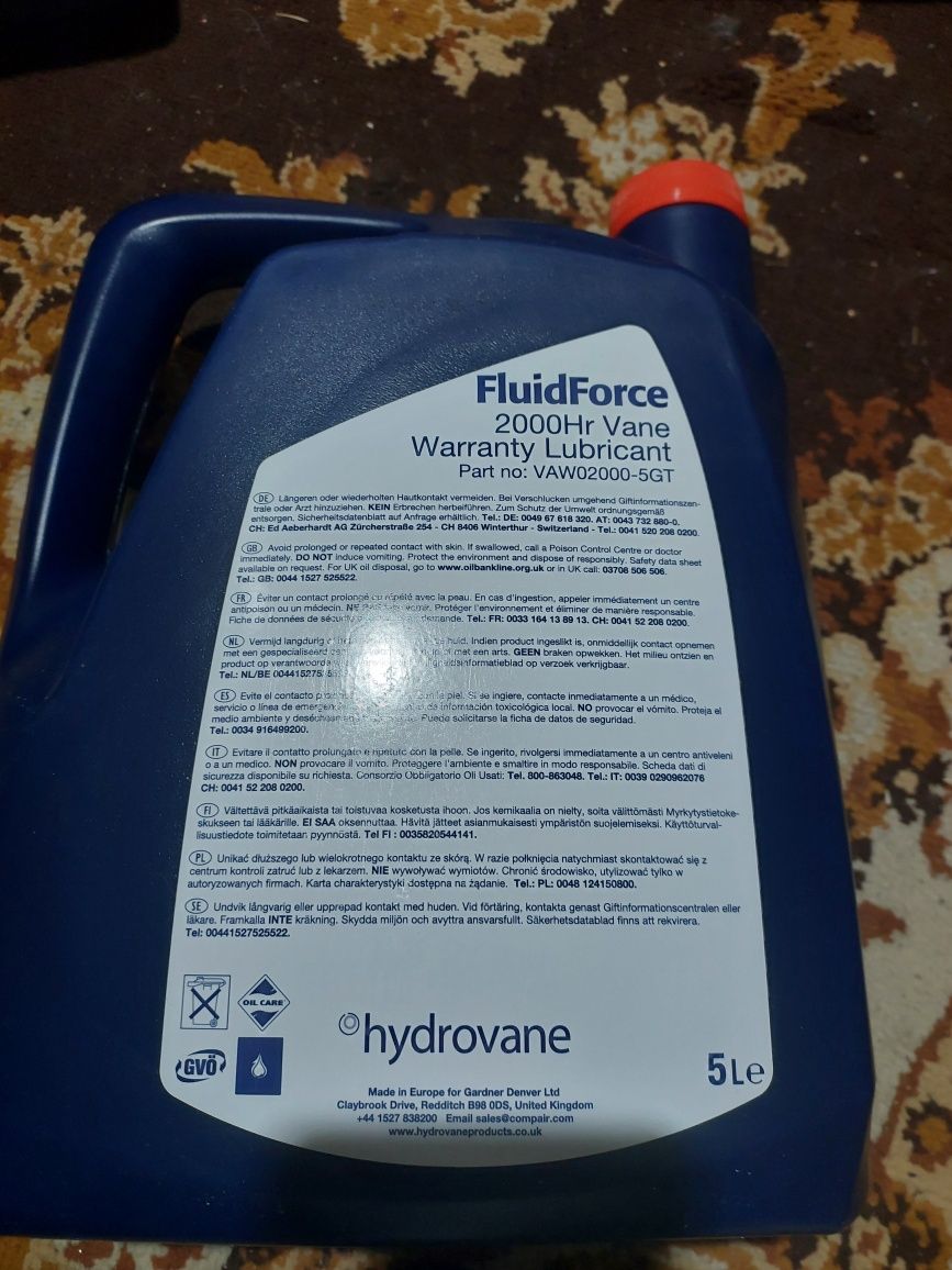 Olej sprężarka łopatkowa Hydrovane 2000HR