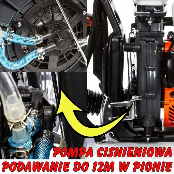 OPRYSKIWACZ SPALINOWY OGRODOWY sadowniczy 16L pompa 12m w pionie Demon