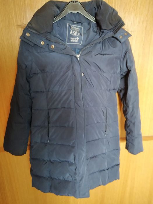 Parka azul escuro tamanho 10 anos C&A