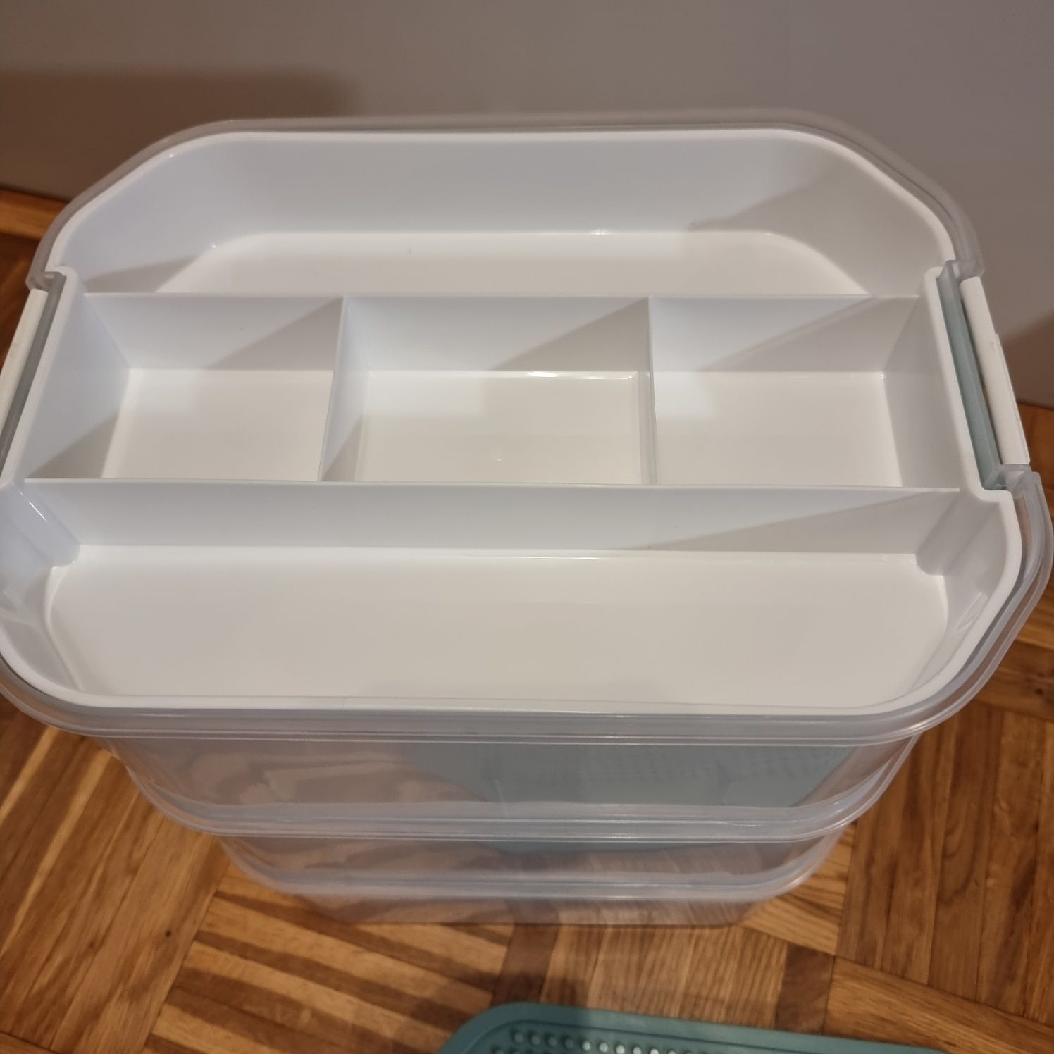 Plastikowe pudełko do przechowywania klocków 3 poziomowy