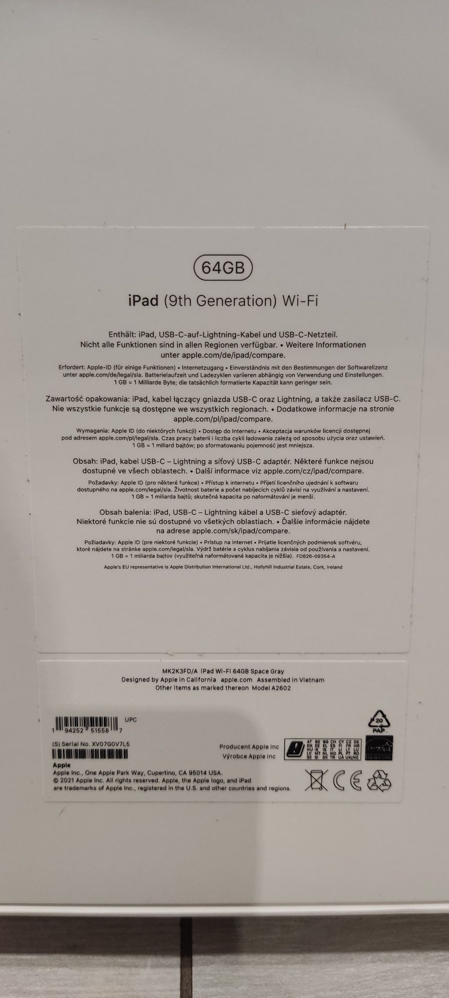 Pudełko iPad (9th Generation)