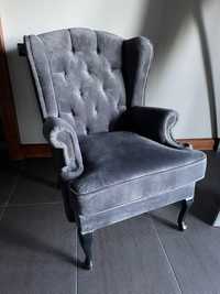 Fotel glamour jak chesterfield jak nowy