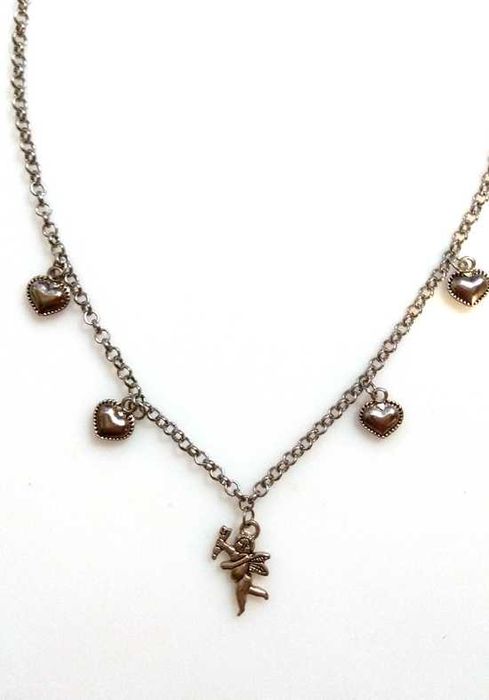 Цепь цепочка ланцюг подвеска підвіска сердечко 51 см сердце янгол анге