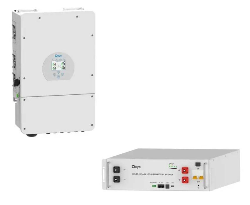 Інвертор Deye SUN-6K-SG05LP1-EU 6kWh + АКБ Deye SE-G5.1 Pro-B 5kW.