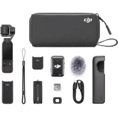 DJI Pocket 3 Creator Combo + 2 baterias 950mAh + estojo rígido LEKUFEE
