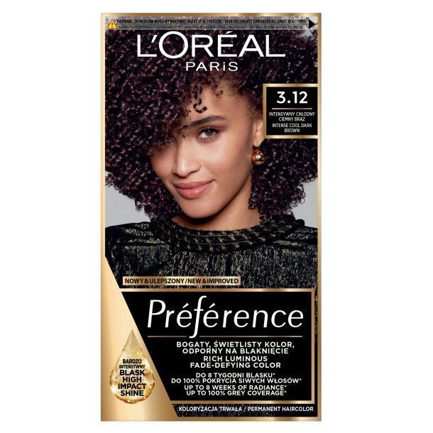 L'Oreal Paris farba do włosów 3.12 Intensywny Chłodny Ciemny Brąz