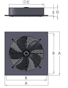 Wentylator ścienny wyciągowy 350mm FDA350E2-S