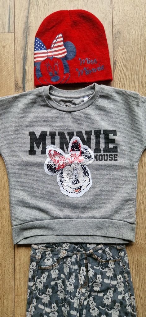 Zestaw Minnie bluza, legginsy i czapka r.104