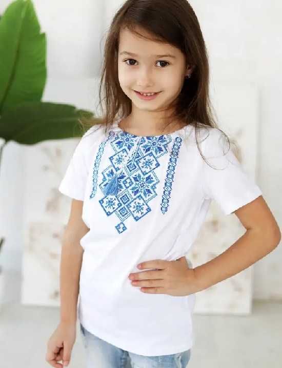 Дитячий вишитий одяг дитяча футболка з вишивкою для дівчинки