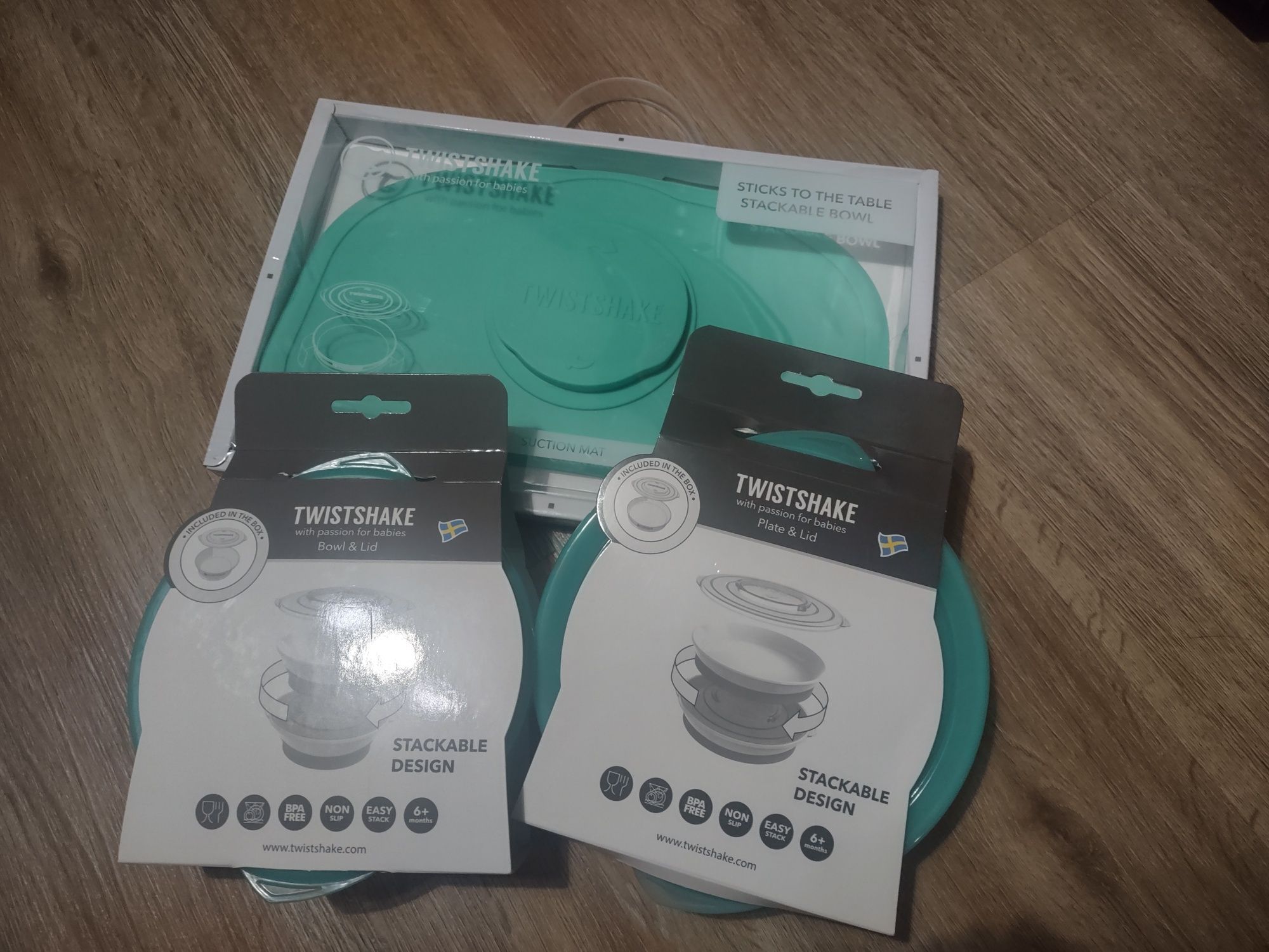 Zielony zestaw Twistshake z mini matą