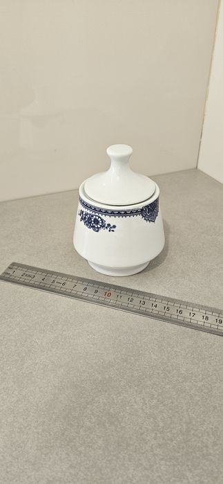 Serviço de Café Porcelana Azul e Branco 15 Peças - Novo na CaixaServiç
