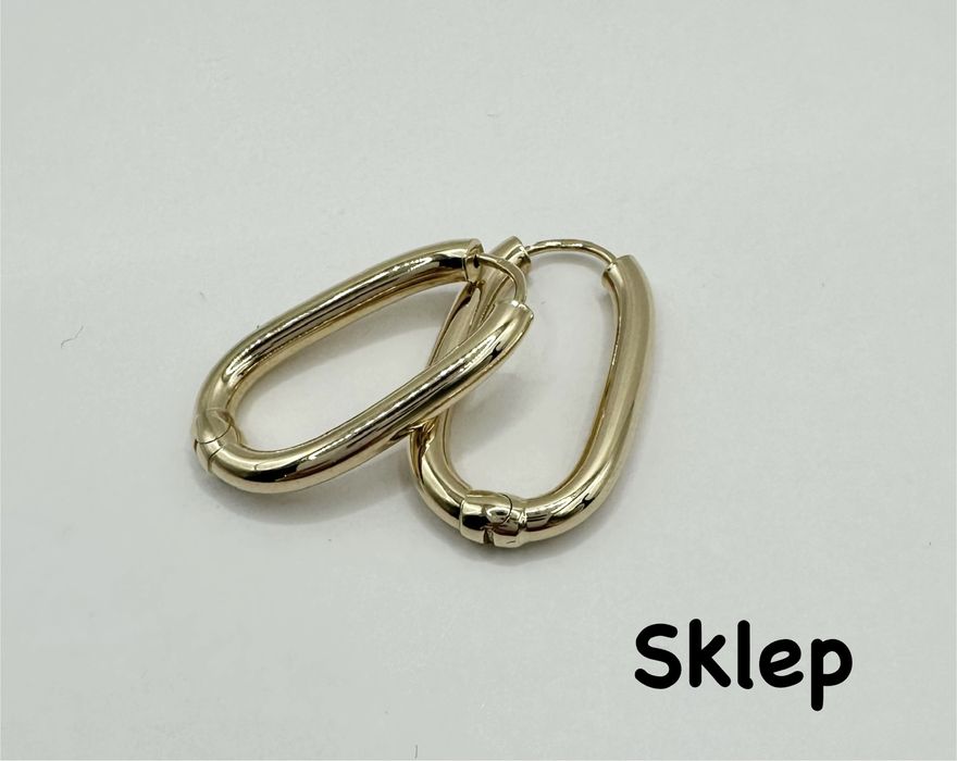 Złote Kolczyki Koła Kółka Owalne Pr.585 NOWE !!!