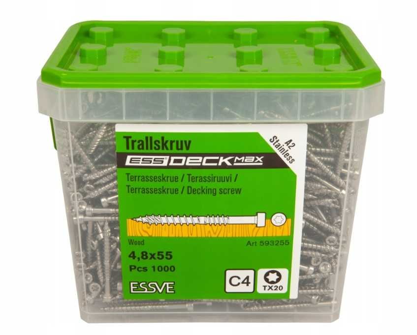 Wkręt tarasowy do drewna, do desek stal 4,8x55 (1000szt.) PROMOCJA