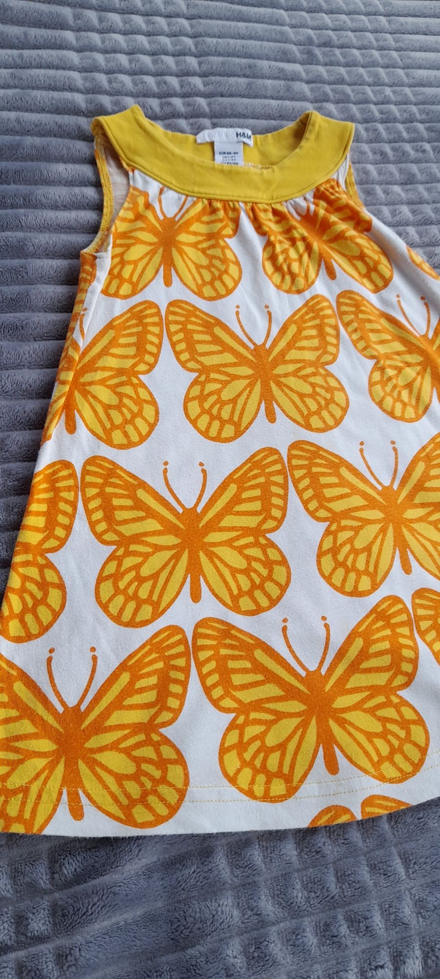 Bluzka tunika H&M 86-92 cm, 2 lata motyle lato