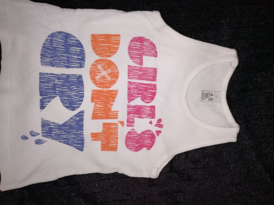 Zestaw, Koszulka Zara oraz spodenki H&M dla dziewczynki w roz 110