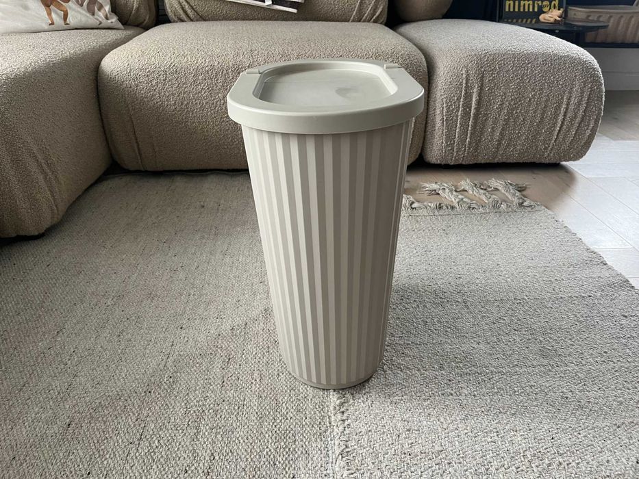 Ikea DAMMÄNG Kosz, pojemnik z pokrywką, szarobeżowy, 26 l