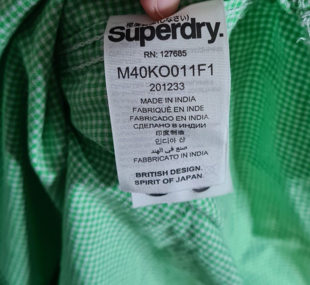 SuperDry męska koszula w kratkę M z krótkim rękawem w kratę