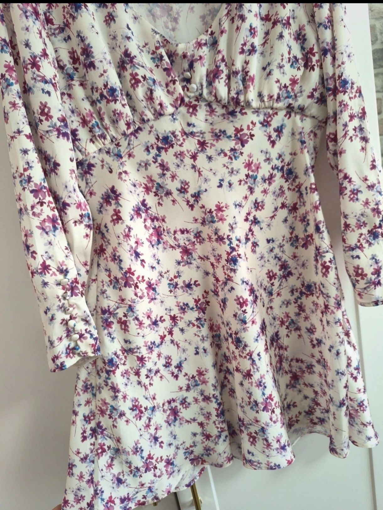 Zwiewna romantyczna sukienka ZARA w kwiaty, rozmiar XL (42)