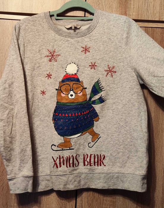 C&A Clockhouse bluza święta świąteczna brokat miś christmas  L/40