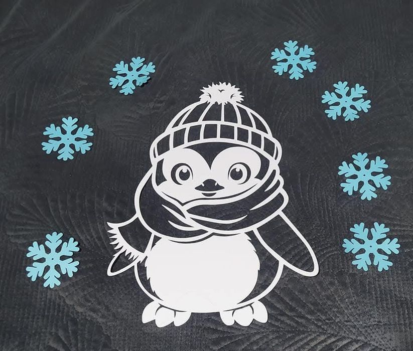 Pingwin dekoracja przedszkole szkoła witraż na okno