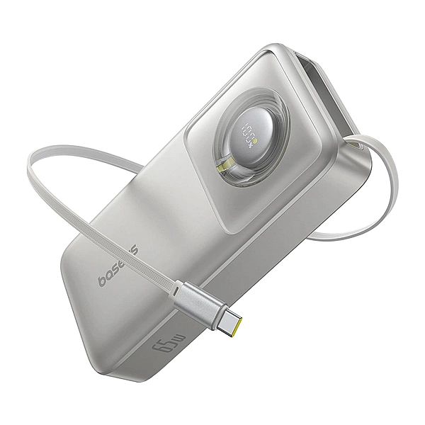 Powerbank Baseus Free2Pull 20000mAh 65W ze zwijanym kablem USB-C - sza