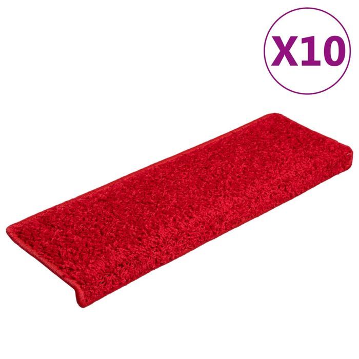 Vidaxl Nakładki Na Schody, 10 Szt., 65X21X4 Cm, Czerwone