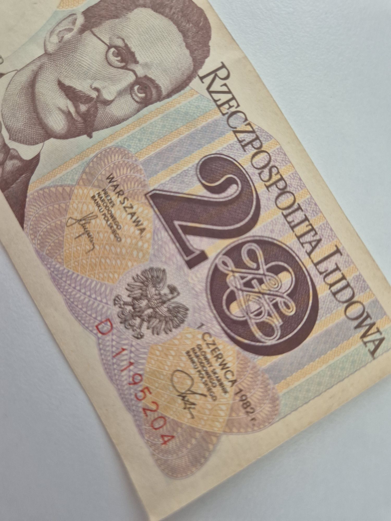 Banknot 20 zł z 1982 roku