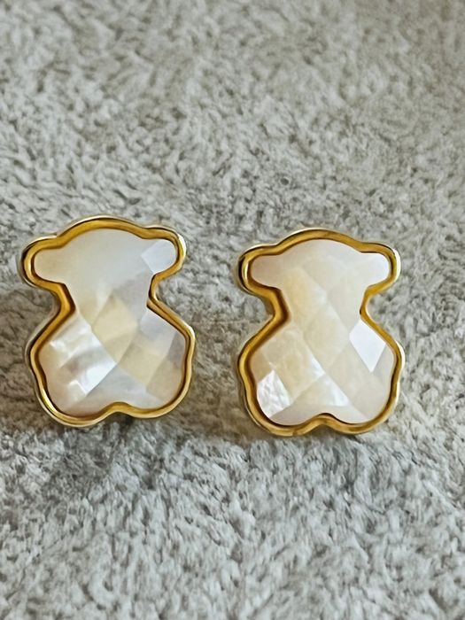 Tous color unikat nowe kolczyki 1.5 cm perla plus zloto vermeil