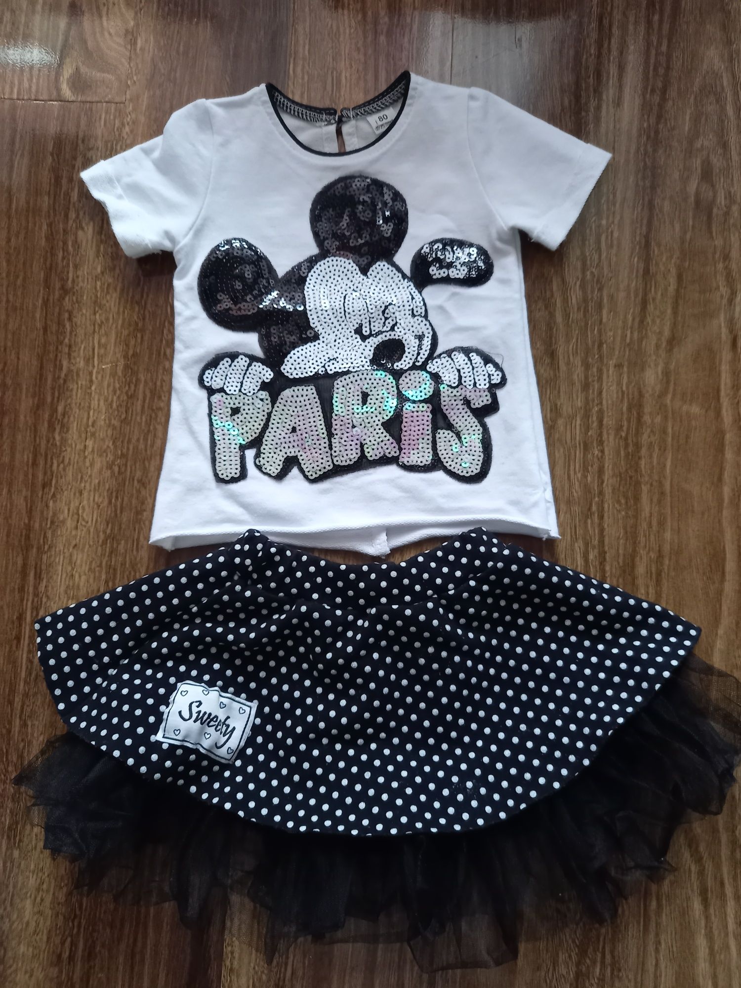 Piękny komplet bluzka Minnie spódnica Sweety zestaw spodniczka tiul