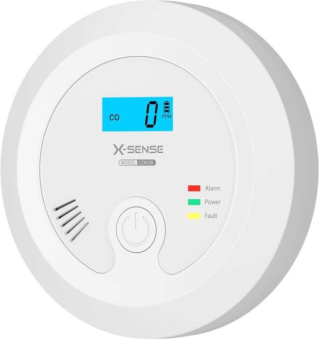 detektor co x-sense z wymienną baterią i wyświetlaczem lcd vv