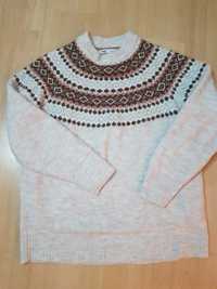 Ciepły damski  sweter wzór norweski