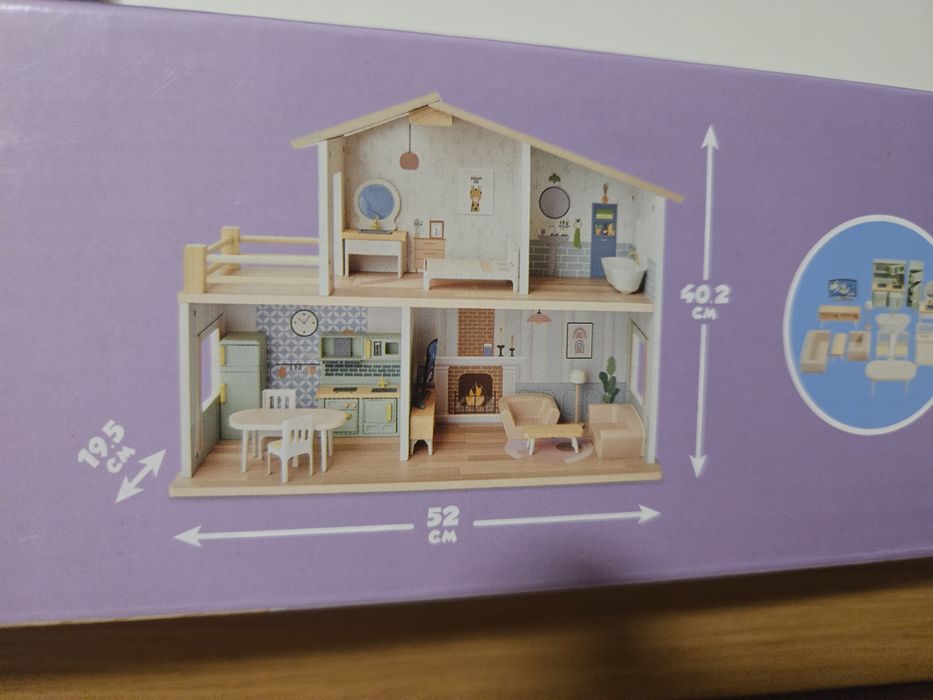 Nowy drewniany Domek dla lalek dla dzieci do zabawy
