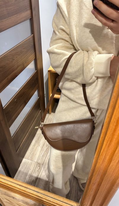Torba damska na ramie Saddle bag Czekoladowa