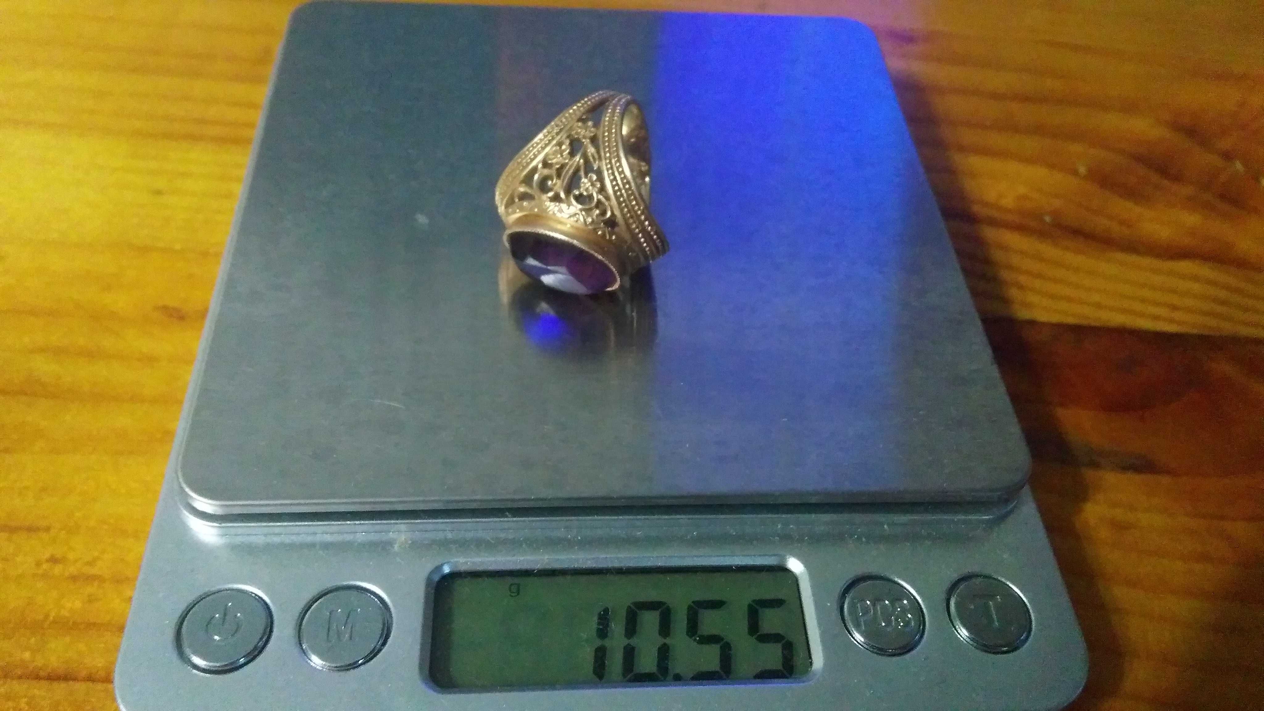 Золотое кольцо 583* пробы с александритом, 17 размер