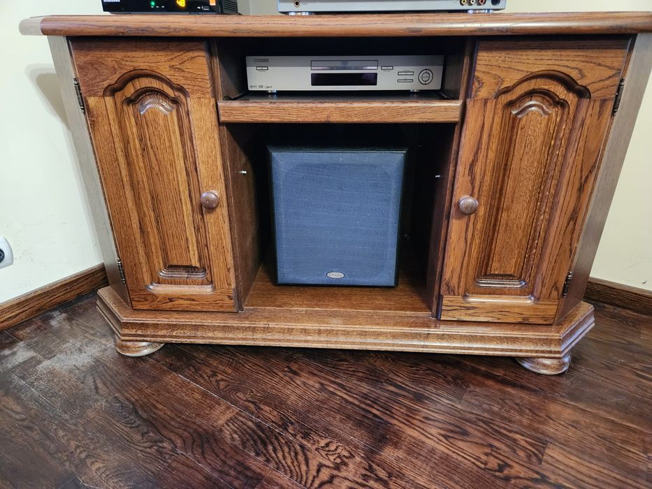 Dębowa szafka RTV narożna