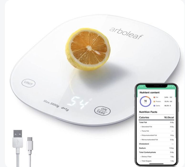 Цифрові кухонні ваги Arboleaf USB 10 кг / 0,5 г білі