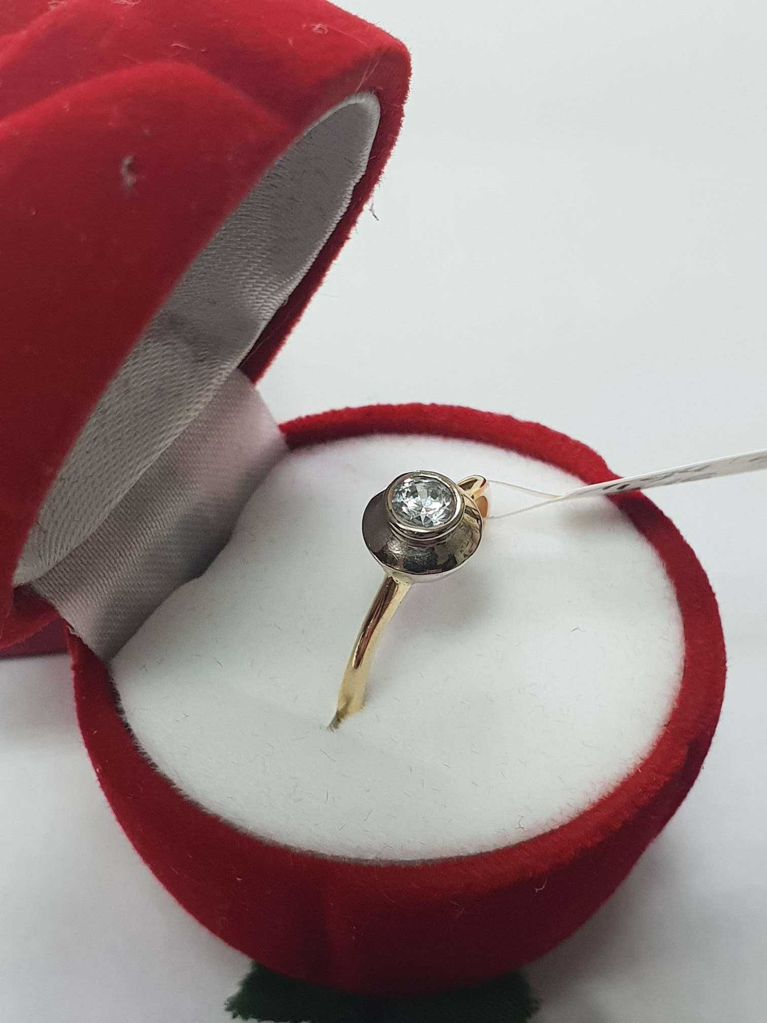 Piękny złoty pierścionek z cyrkonią, złoto 585, rozm 11