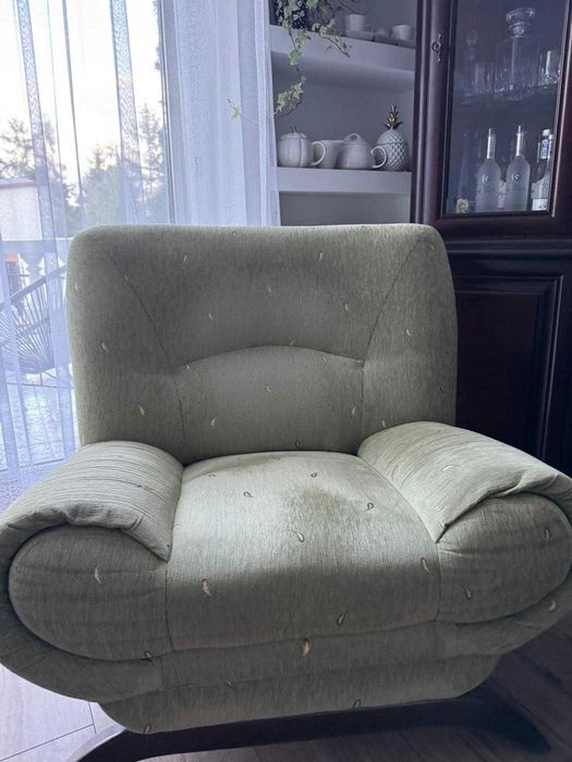 zestaw łóżko, kanapa, sofa rozkładana do spania fotel  kolor zielony