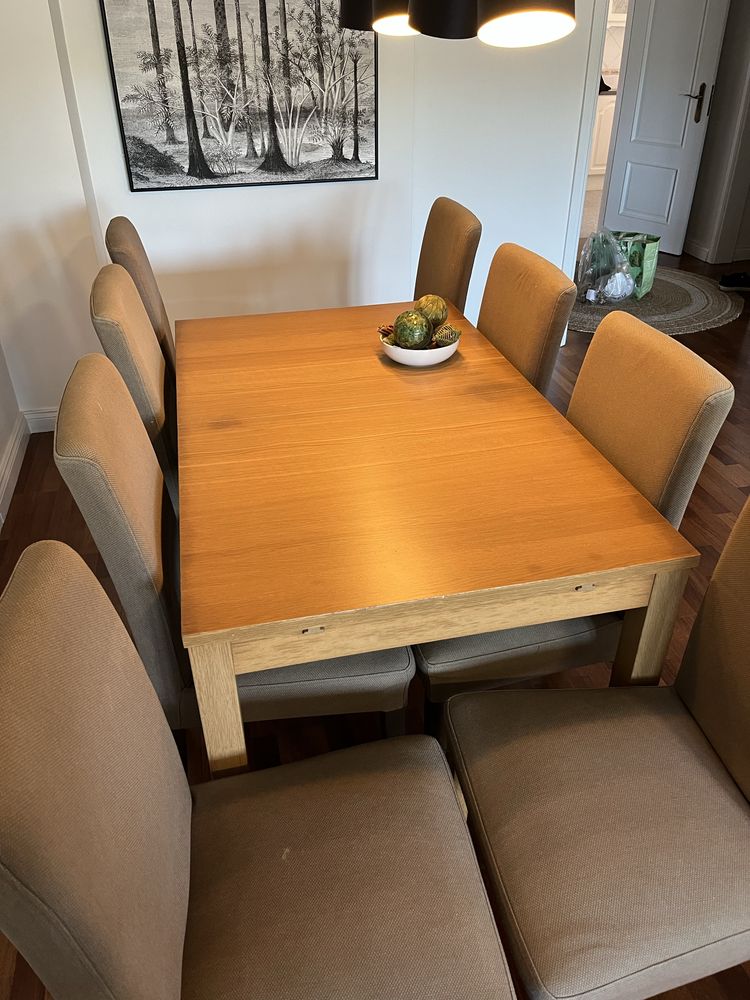 Mesa extensivel Ikea + 8 cadeiras