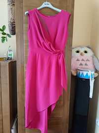 Sukienka j.nowa Susan Owl 38 amarant ,asymetryczna
