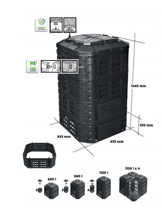 Kompostownik 860L na bioodpady Nowy Wro