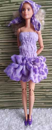 044 sukienki ciuszki rajstopki czapka bejsbolówka dla lalki typu Barbi