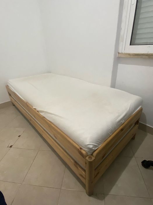 Cama empilhável, pinho, 80x200 cm (2 unidades)