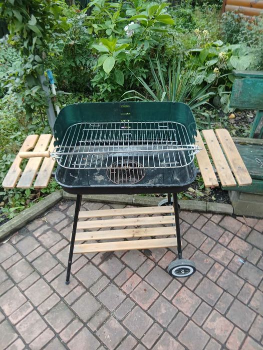 Вугільний гріль 58×37см на коліщатках