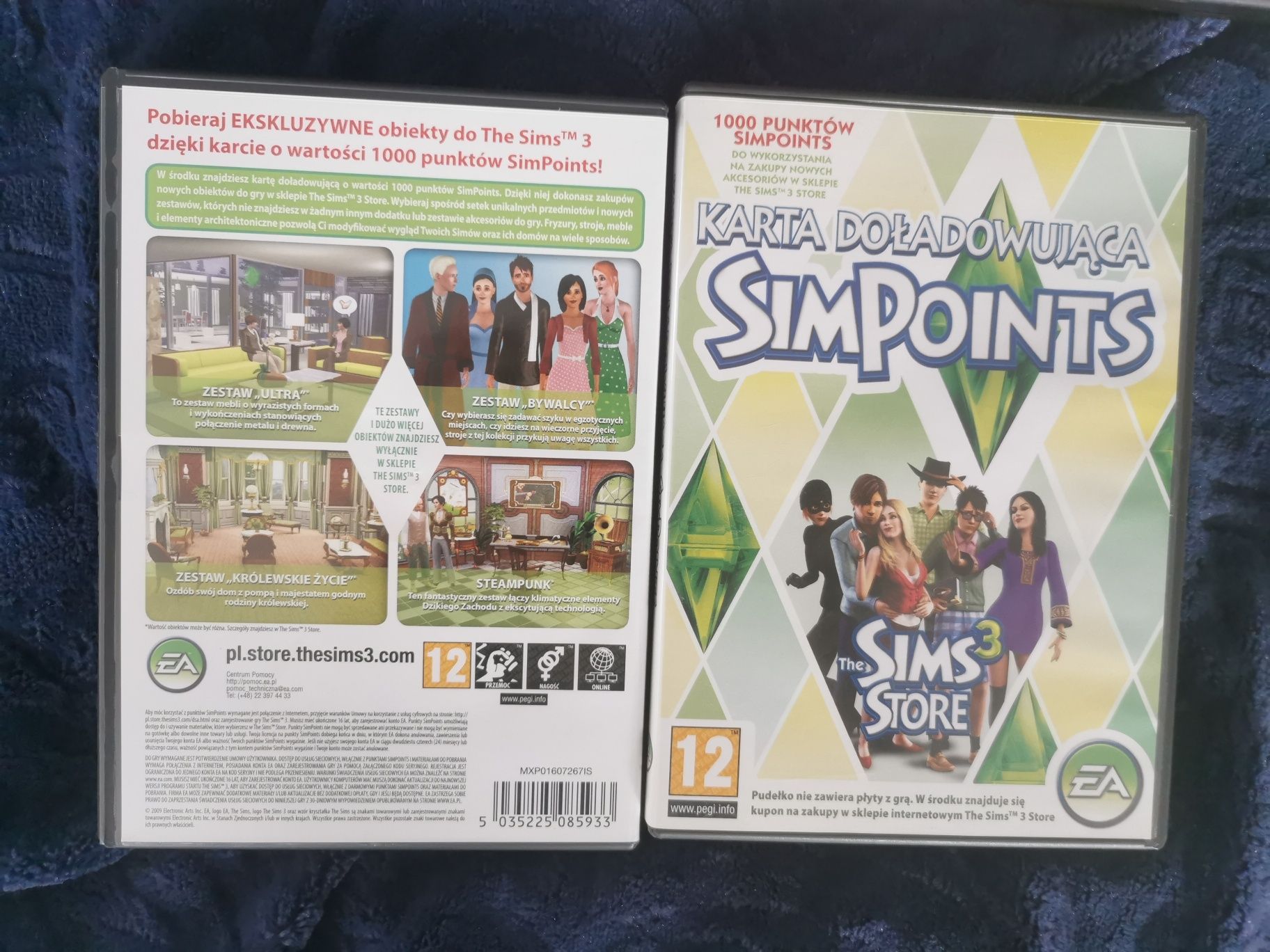The sims 3 pudełko po kartach doladowujących SimPoints
