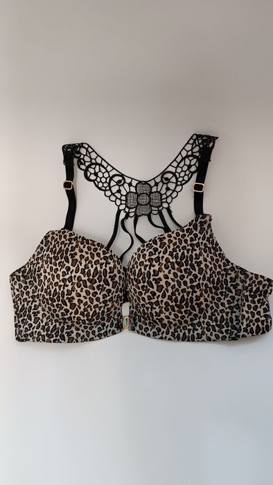 Леопардовий бюст ліф м'який без кісточок пуш мереживна спинка 75в нови