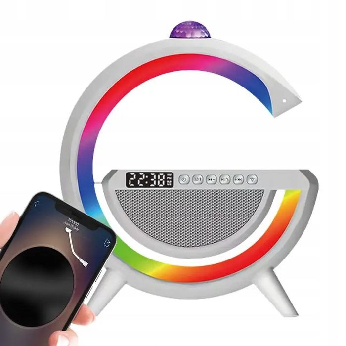 Głośnik Lampka RGB ładowarka wyświetlacz zegar kula disco projektor