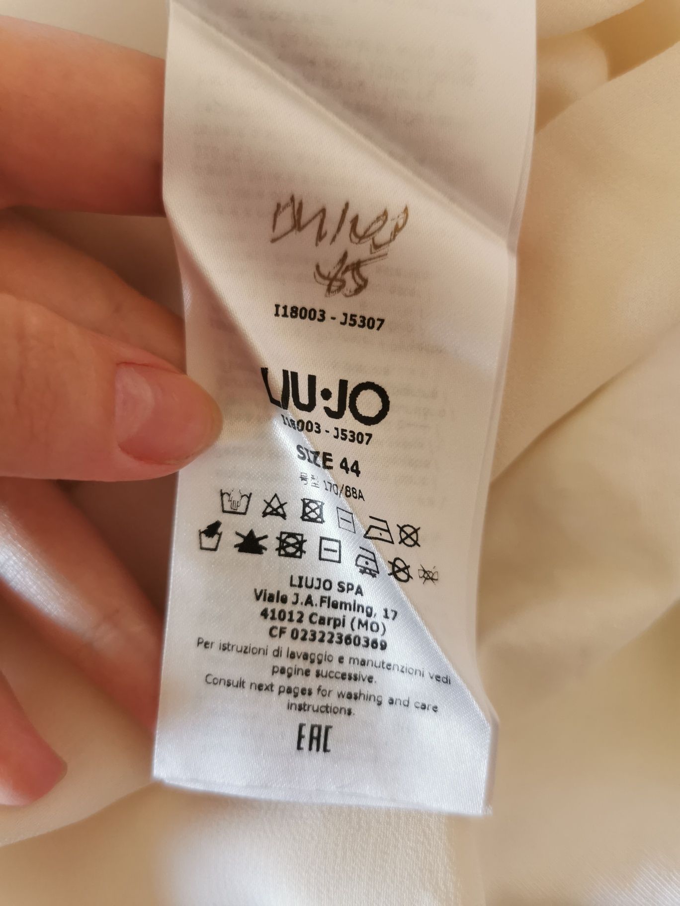 Bluzka Liu Jo ecru kremowa biała rozszerzane rękawy perły perełki L 40